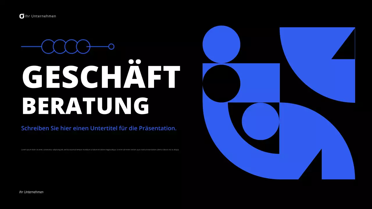 Schwarz-blaue moderne Unternehmensberatung Präsentation