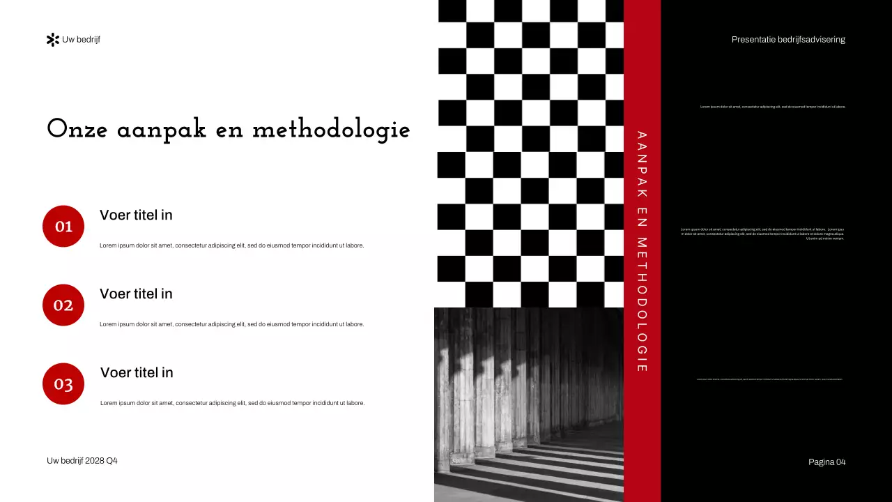 Rode moderne zakelijke adviespresentatie