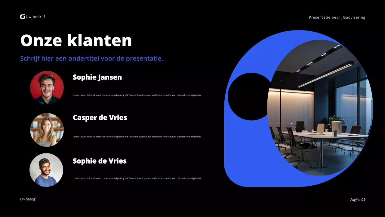 Presentatie van Black and Blue Modern Business Consulting