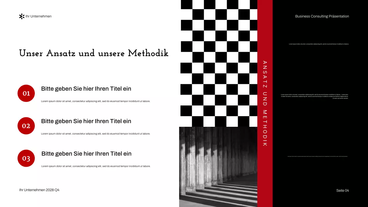Rote moderne Unternehmensberatung Präsentation