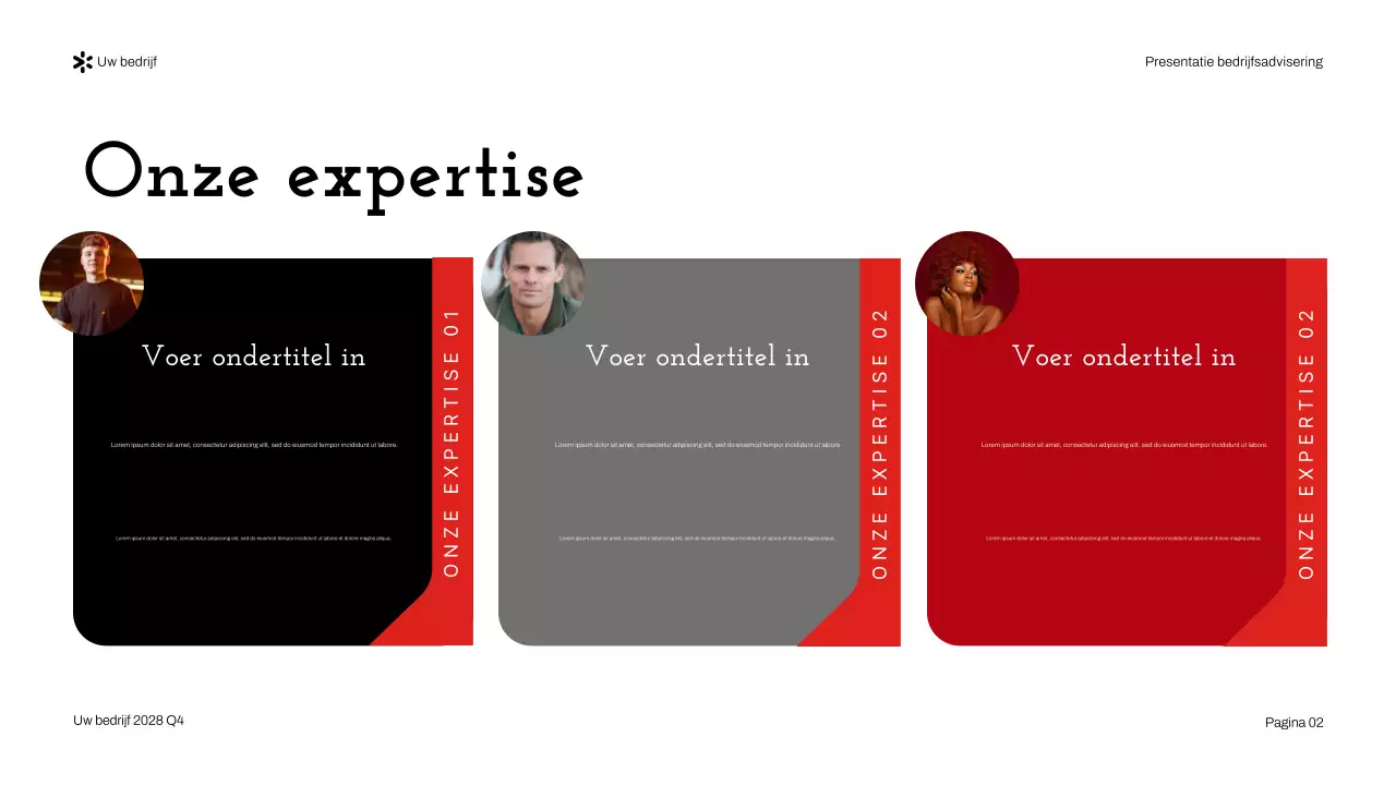 Rode moderne zakelijke adviespresentatie