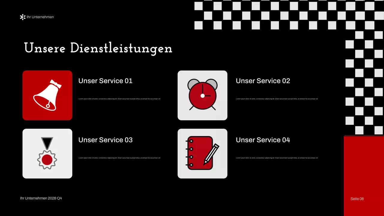 Rote moderne Unternehmensberatung Präsentation