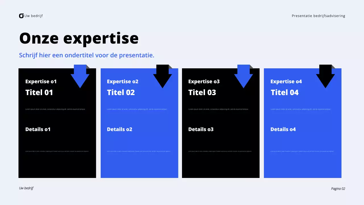 Presentatie van Black and Blue Modern Business Consulting
