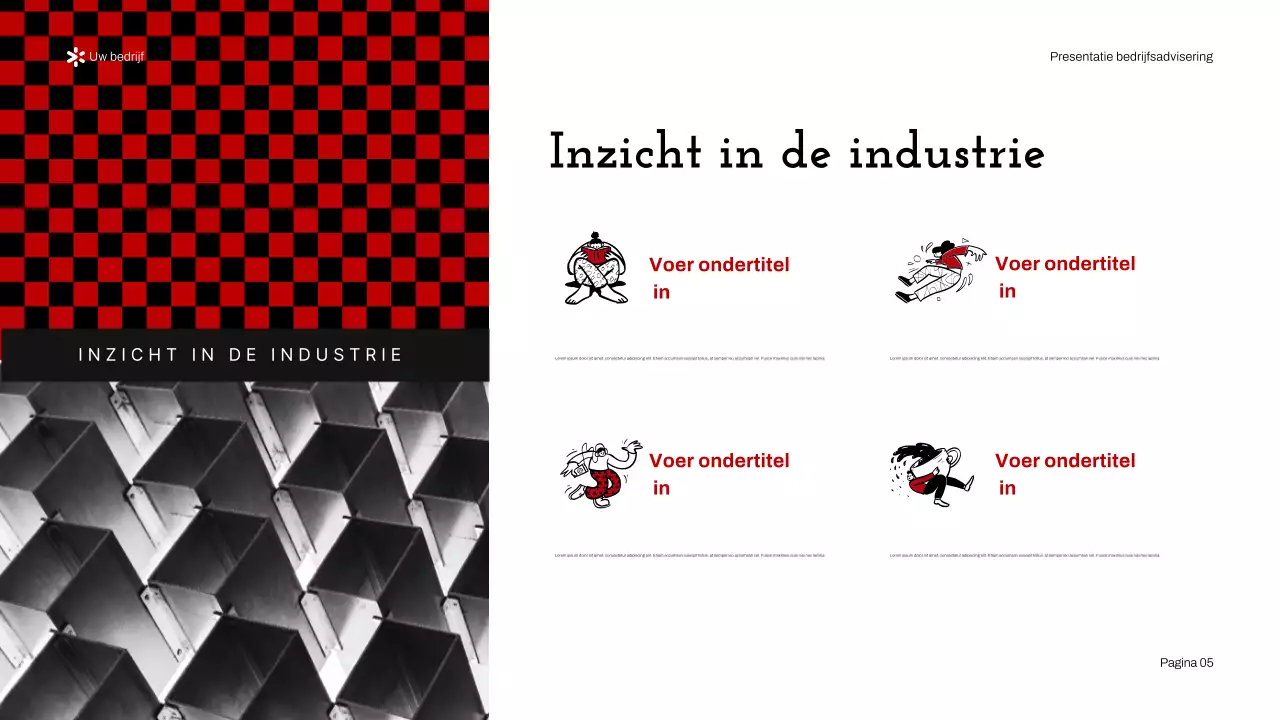 Rode moderne zakelijke adviespresentatie