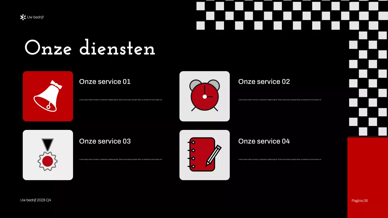 Rode moderne zakelijke adviespresentatie