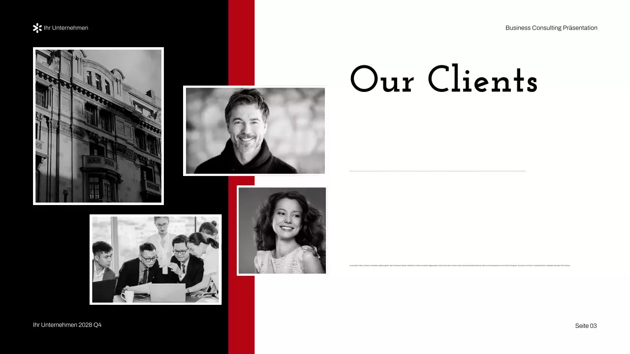 Rote moderne Unternehmensberatung Präsentation