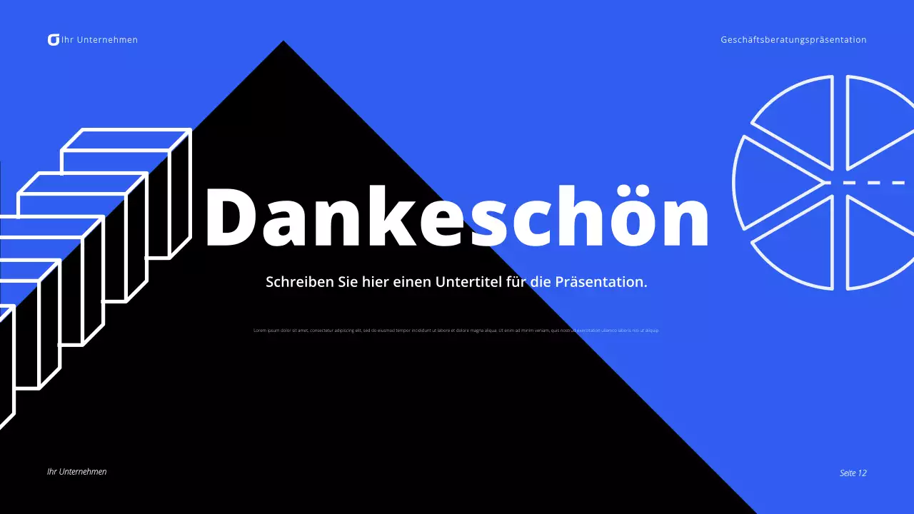Schwarz-blaue moderne Unternehmensberatung Präsentation