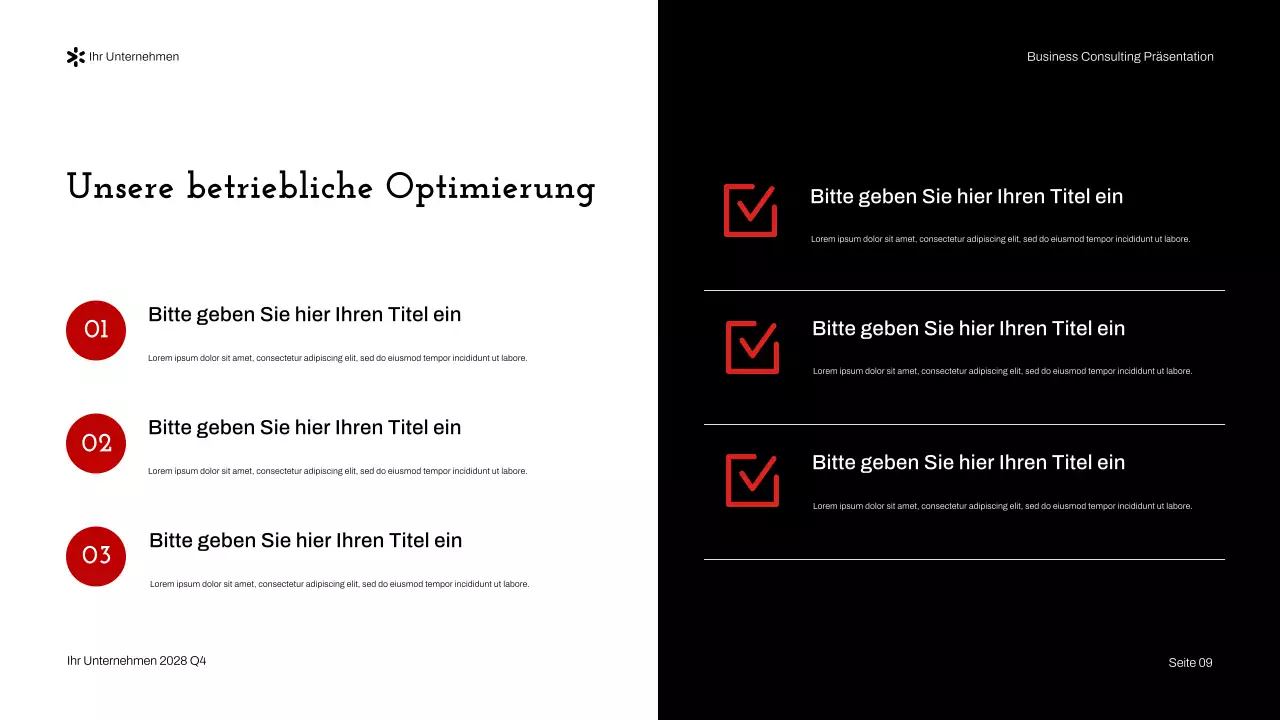 Rote moderne Unternehmensberatung Präsentation