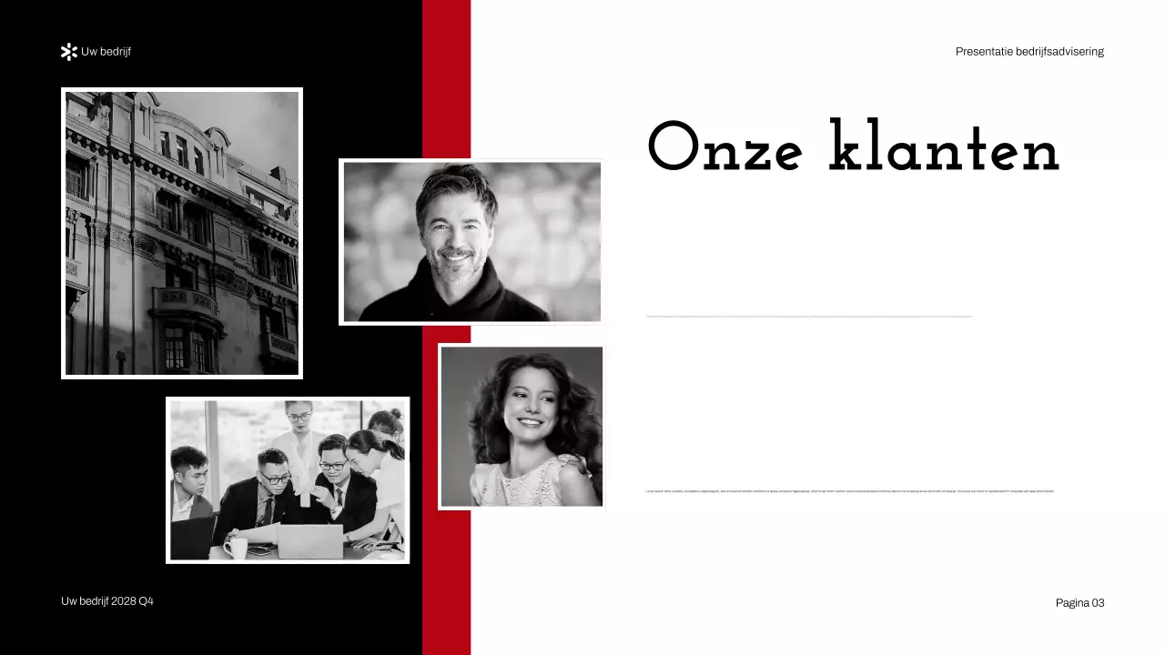 Rode moderne zakelijke adviespresentatie