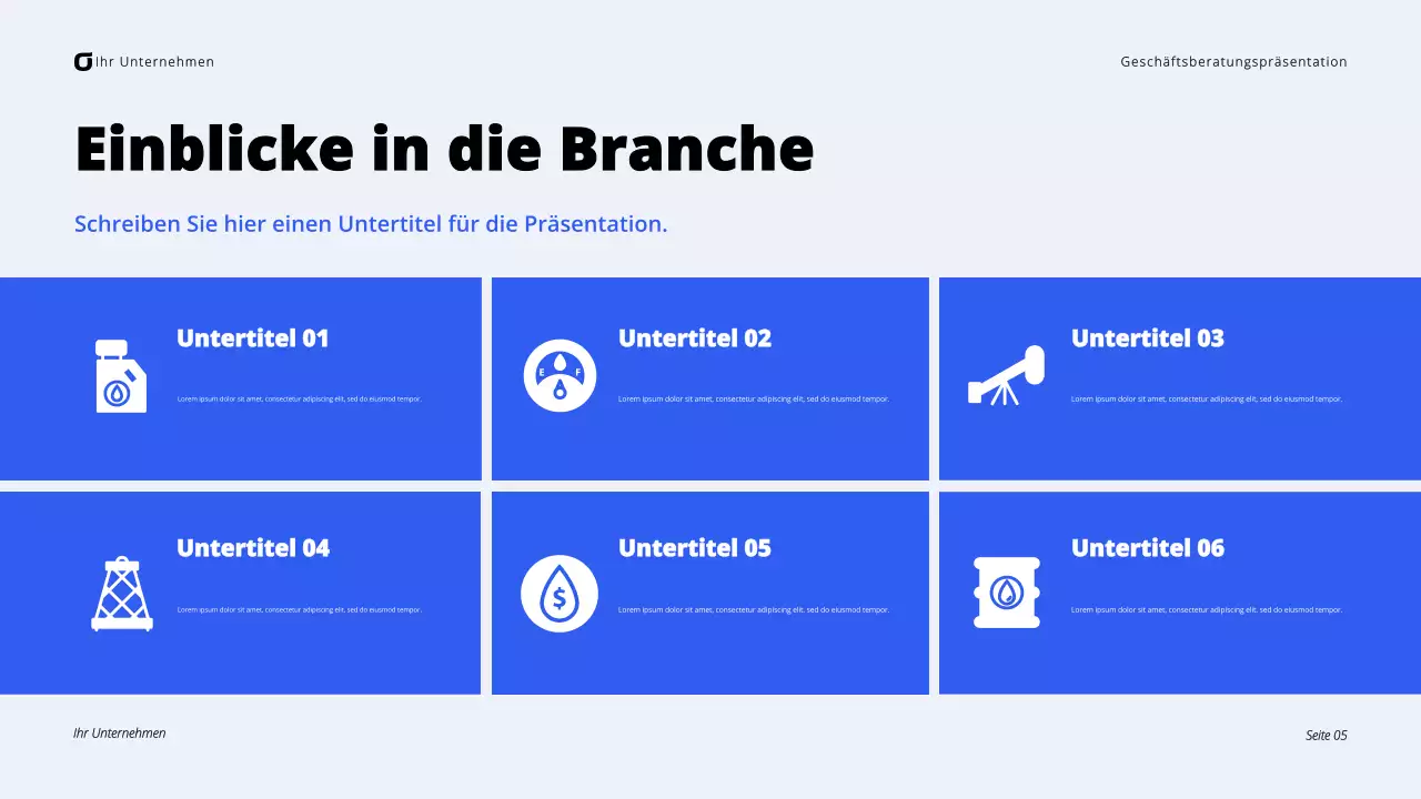 Schwarz-blaue moderne Unternehmensberatung Präsentation
