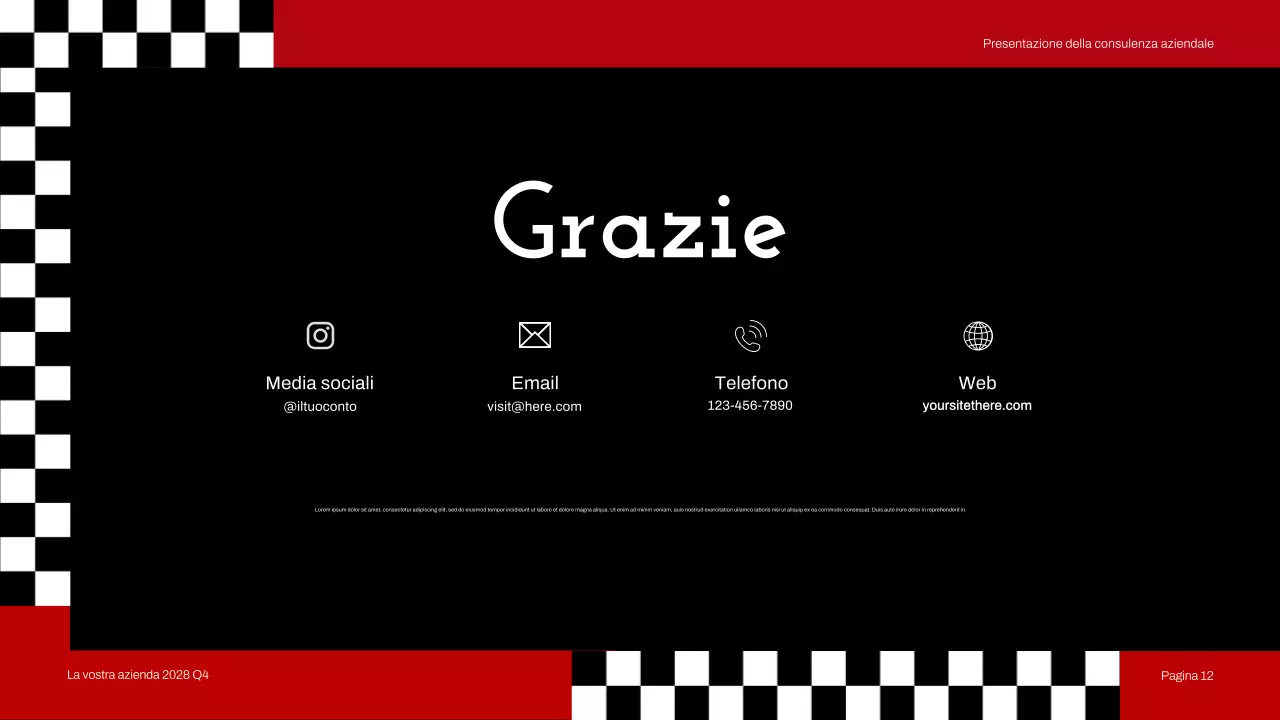 Presentazione di consulenza aziendale moderna rossa