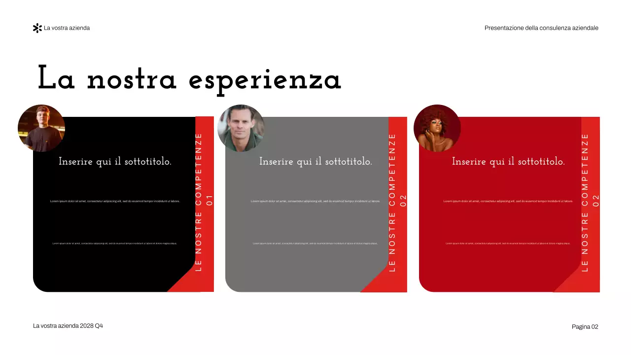 Presentazione di consulenza aziendale moderna rossa