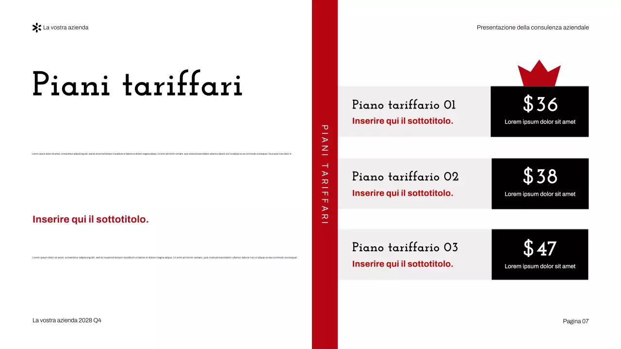 Presentazione di consulenza aziendale moderna rossa