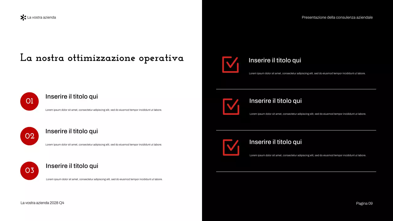 Presentazione di consulenza aziendale moderna rossa