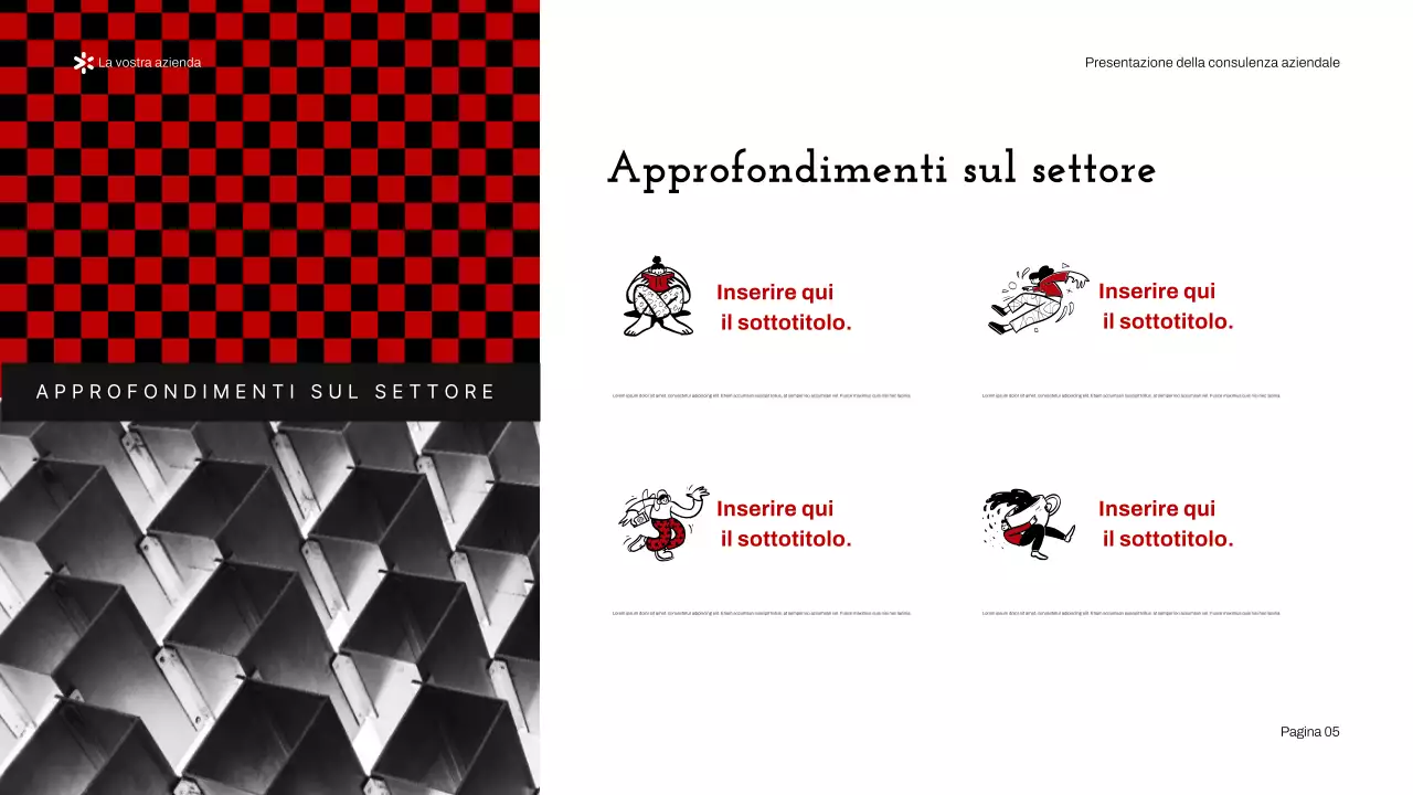 Presentazione di consulenza aziendale moderna rossa