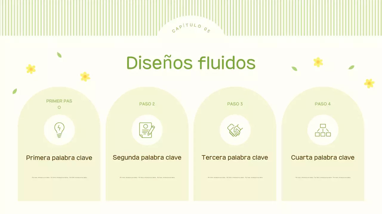 Un lindo fondo con flores primaverales en tonos lima y amarillo.