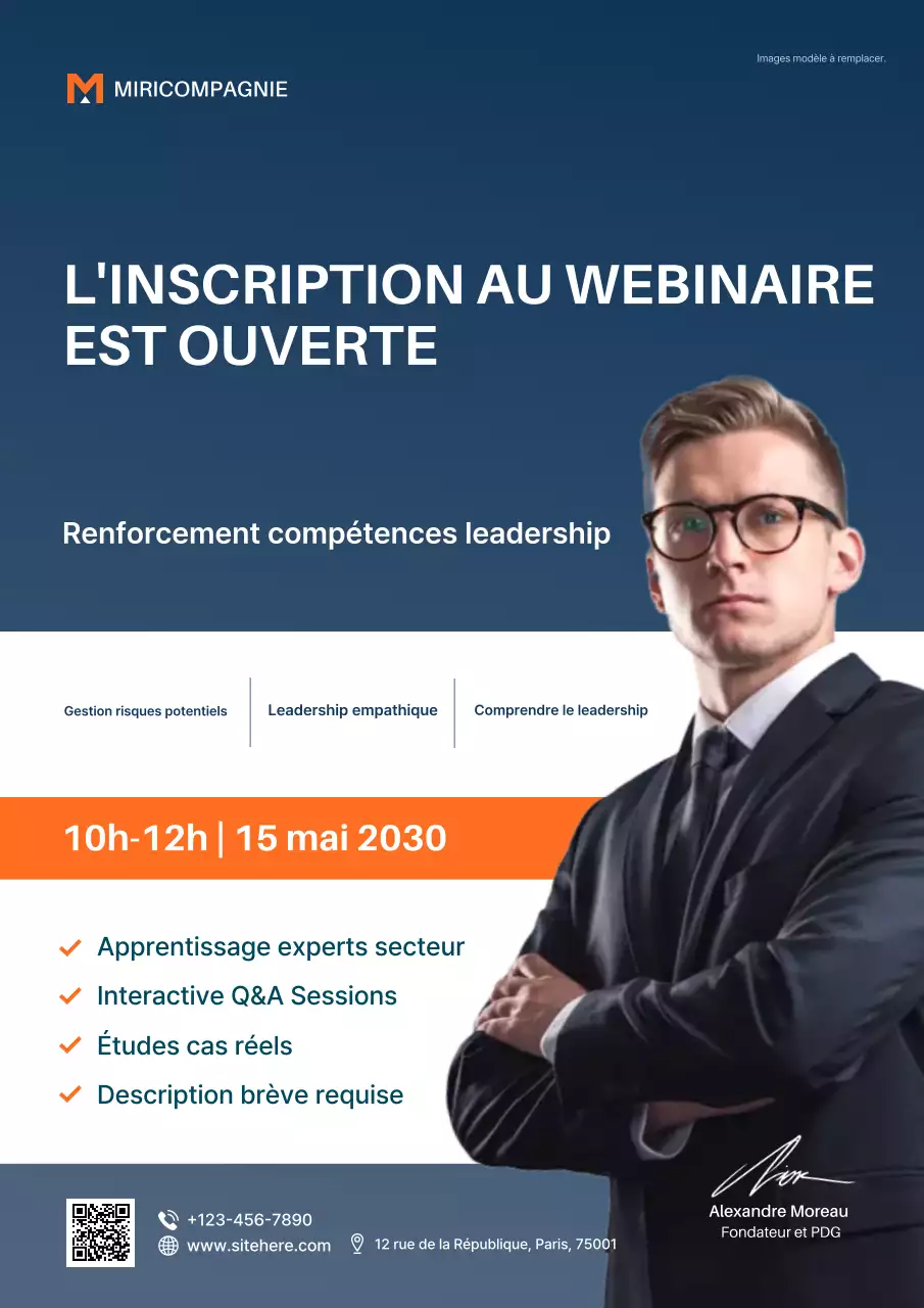 Affiche d'inscription au programme Blue Professional Leadership