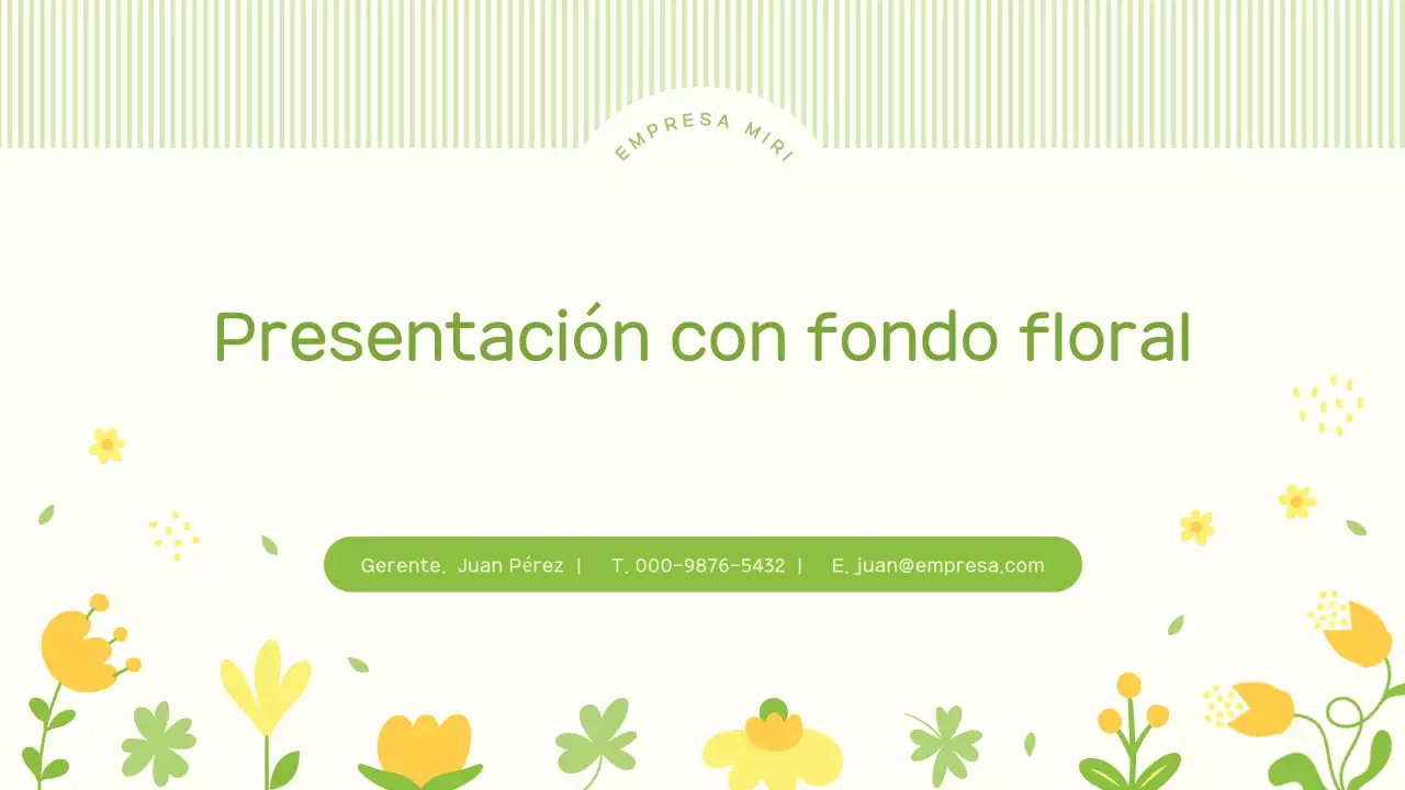 Un lindo fondo con flores primaverales en tonos lima y amarillo.