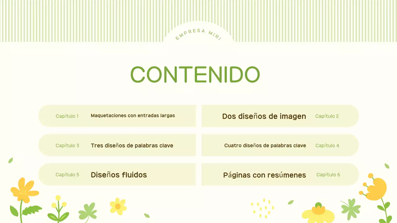 Un lindo fondo con flores primaverales en tonos lima y amarillo.