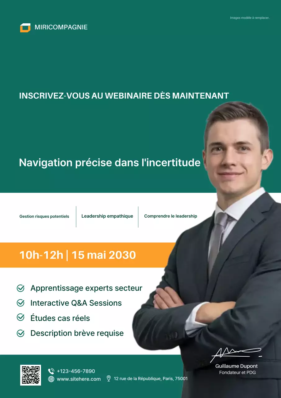 Affiche d'inscription au programme Blue Professional Leadership