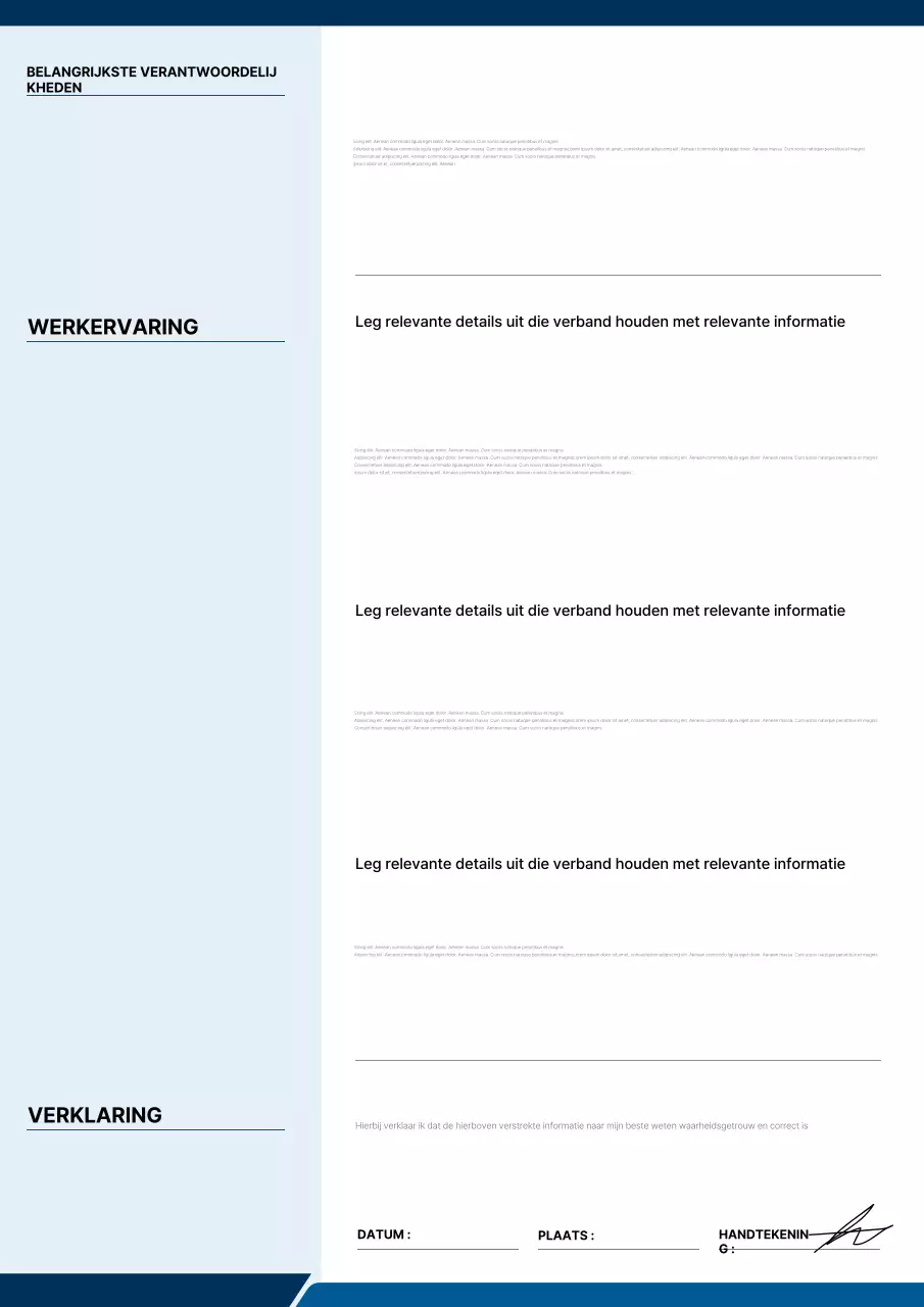 Blauw Professioneel CV-ontwerp