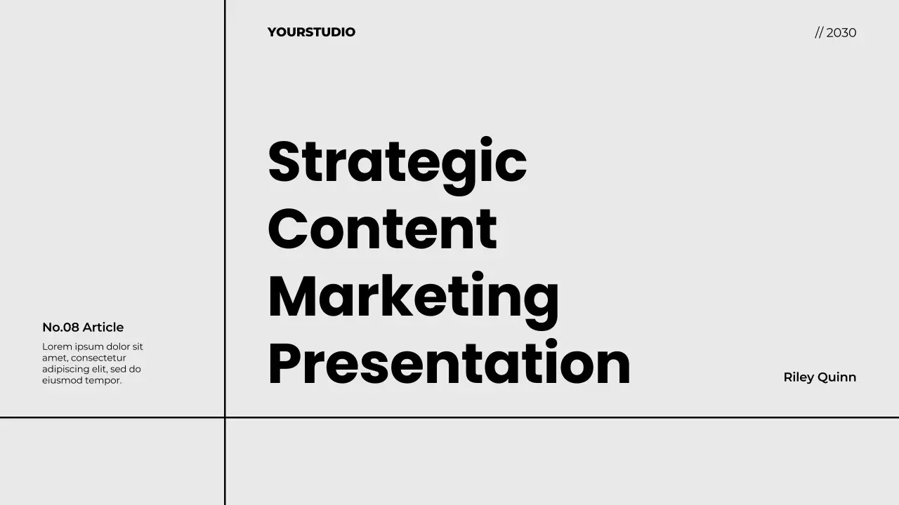 Modern Minimalist Strategic Content Marketing Presentation