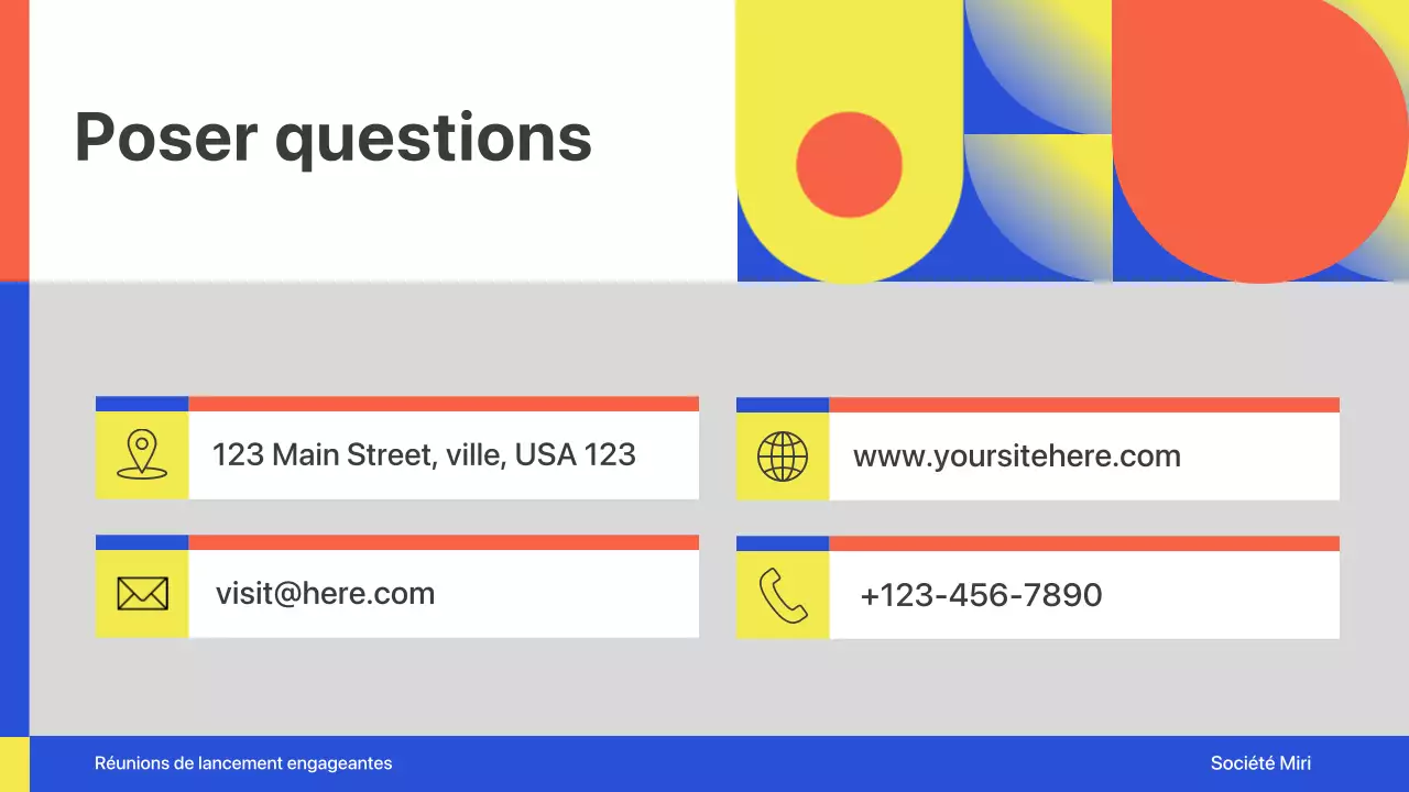 Présentation de lancement d'entreprise géométrique colorée