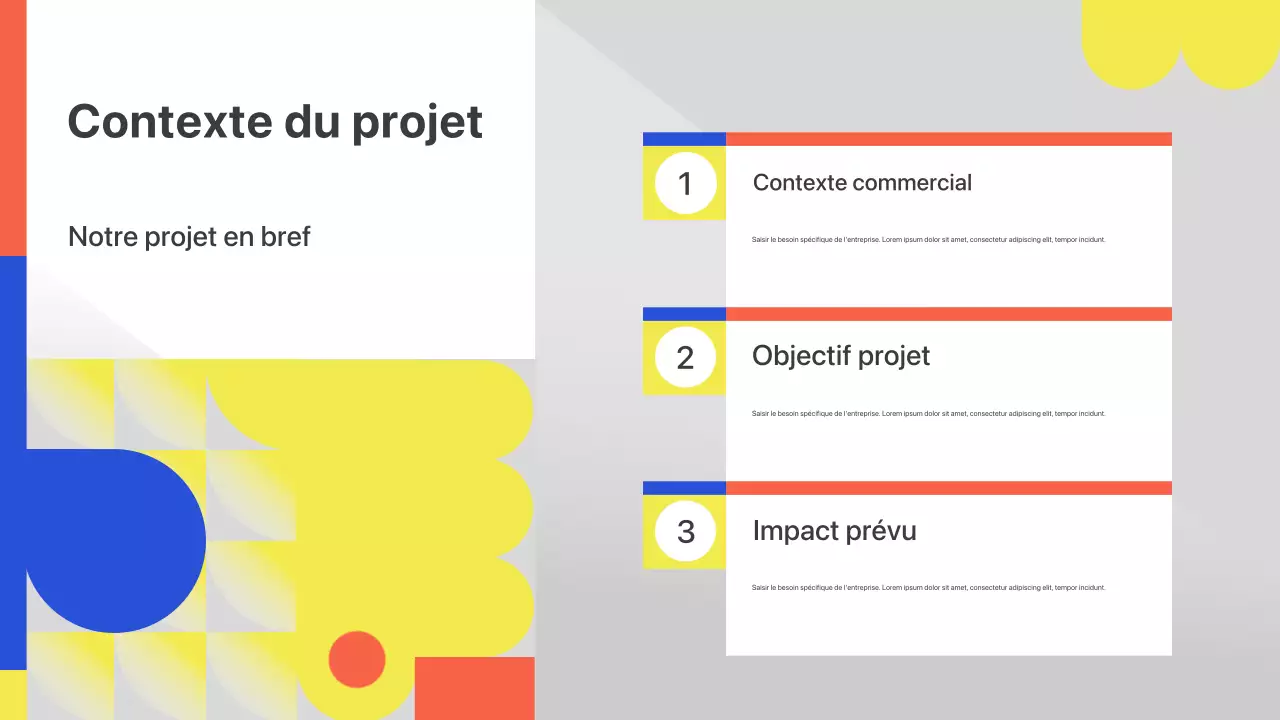 Présentation de lancement d'entreprise géométrique colorée