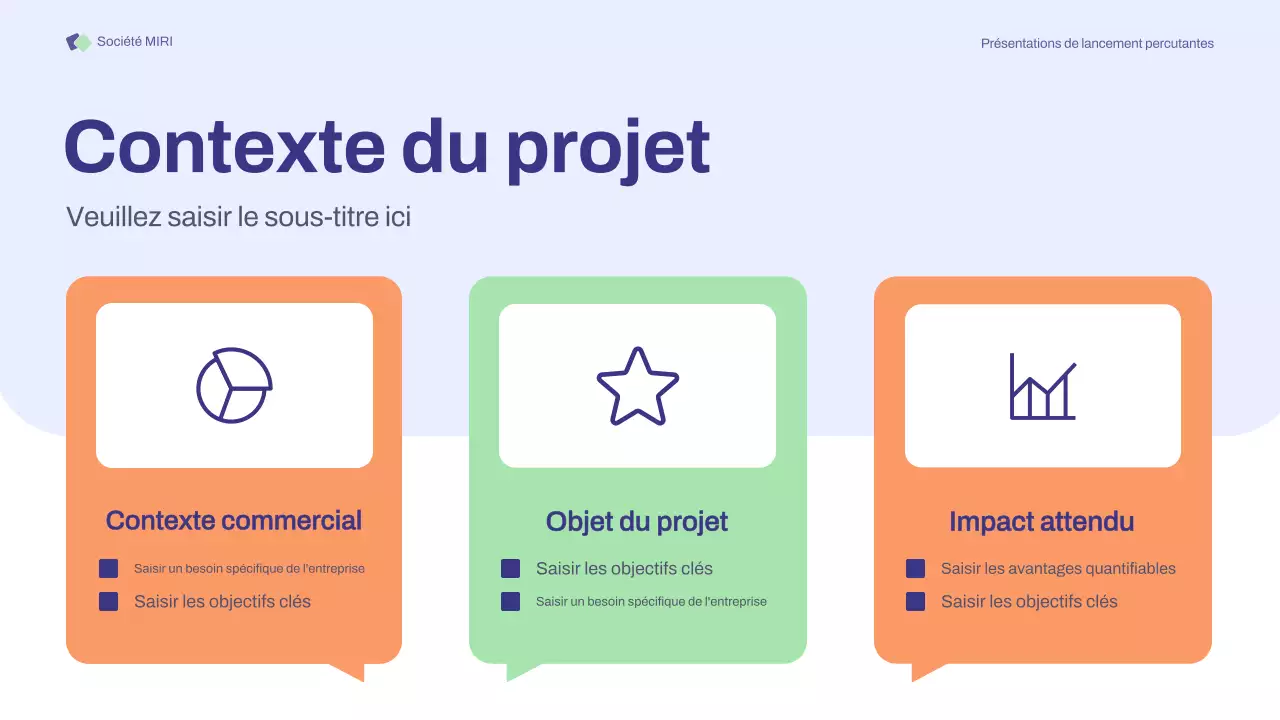 Présentation des réunions de lancement de base Purple Orange