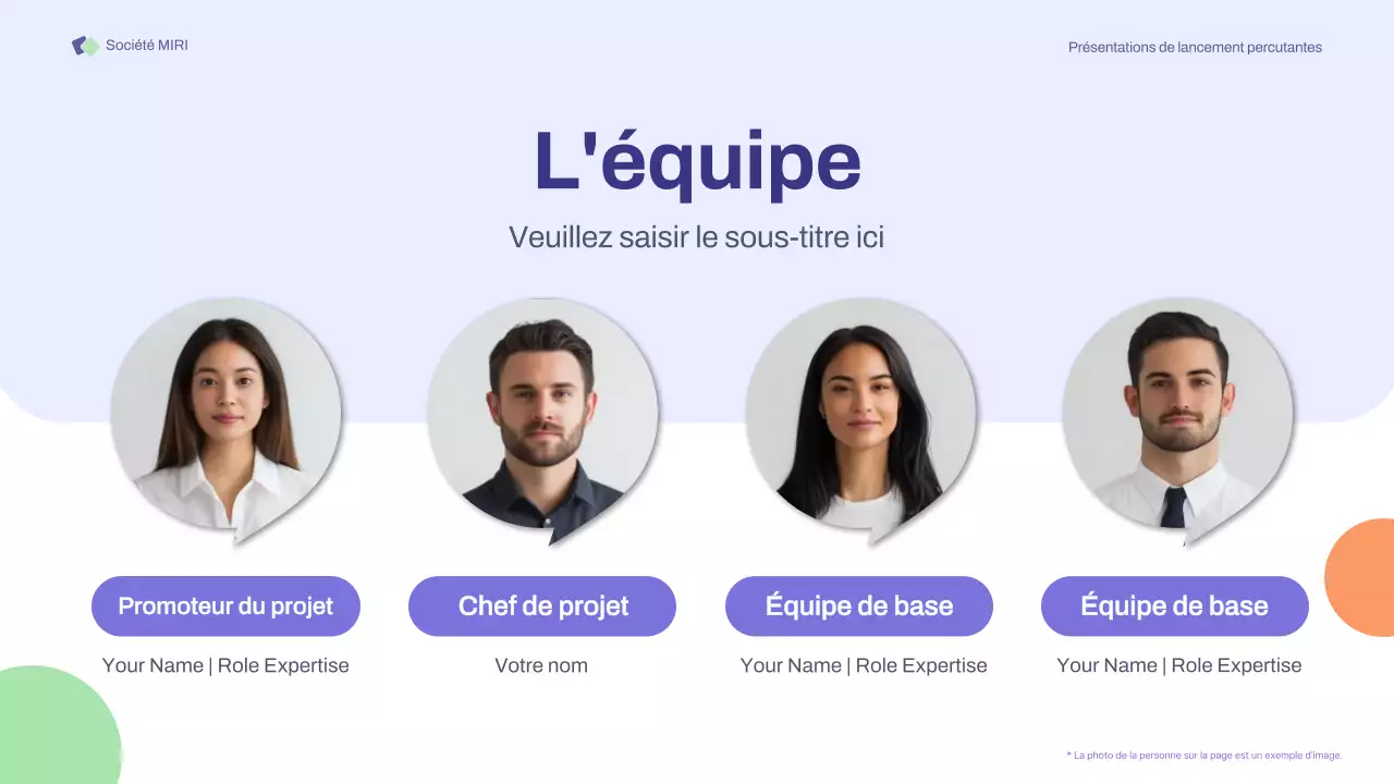 Présentation des réunions de lancement de base Purple Orange