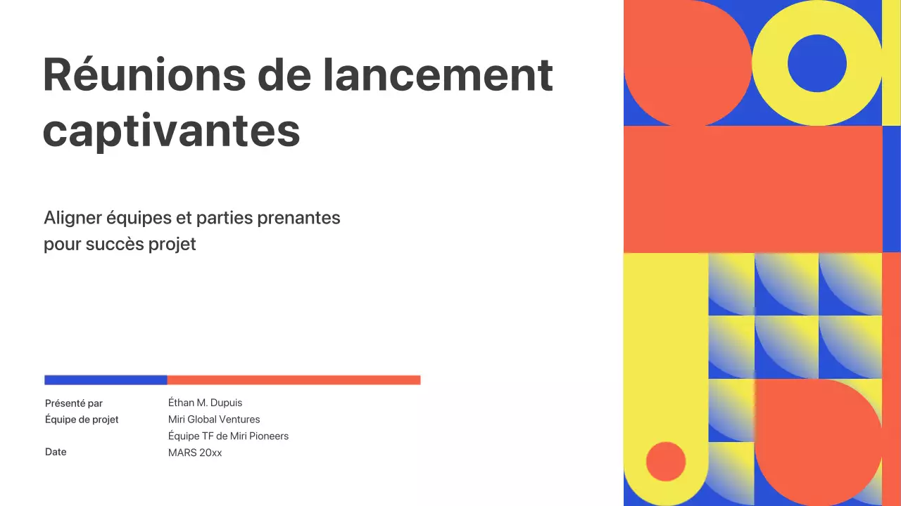 Présentation de lancement d'entreprise géométrique colorée
