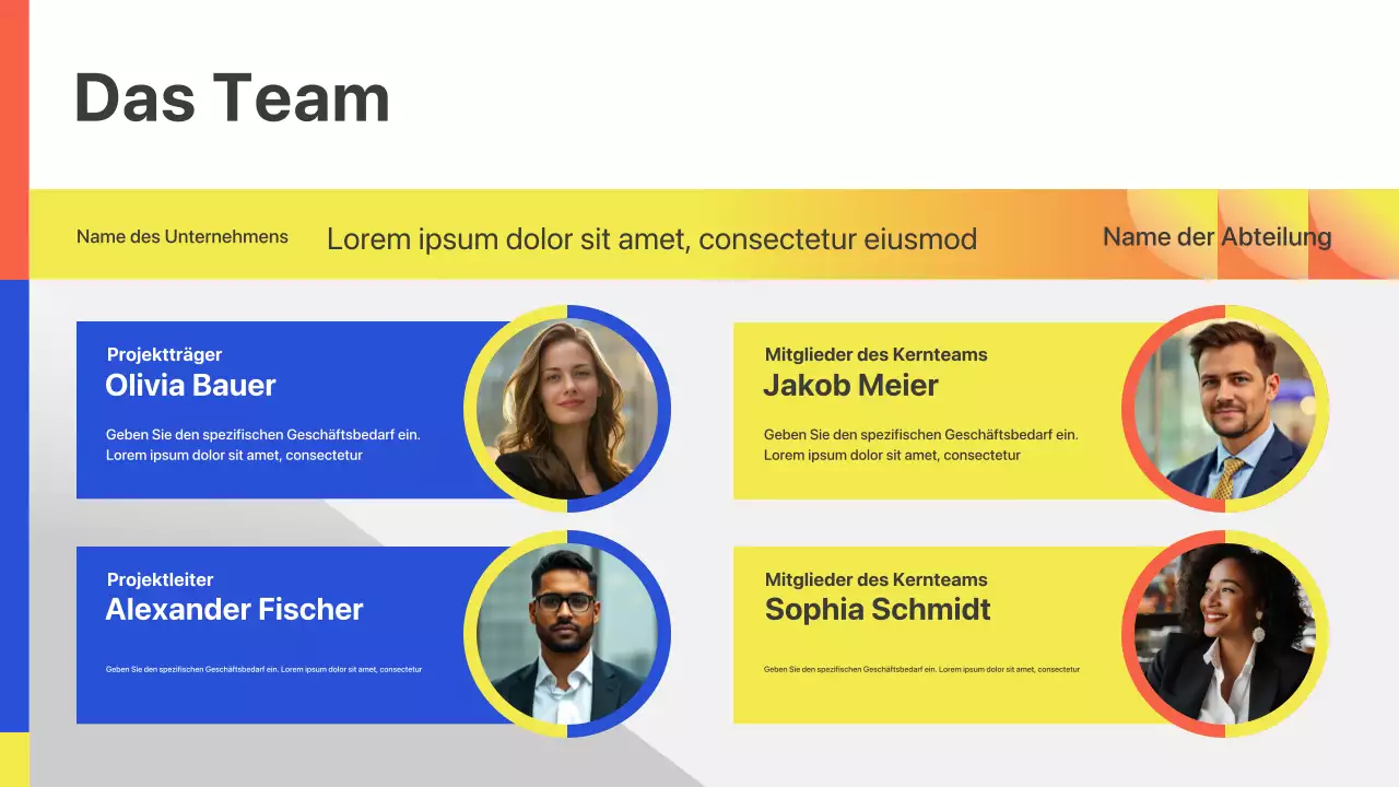 Farbenfroher geometrischer Pitch zum Kick-Off-Meeting Präsentation