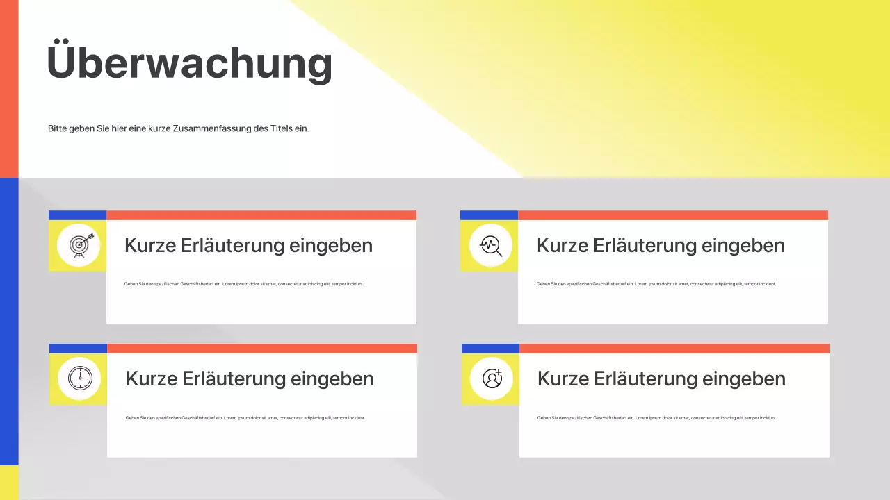Farbenfroher geometrischer Pitch zum Kick-Off-Meeting Präsentation