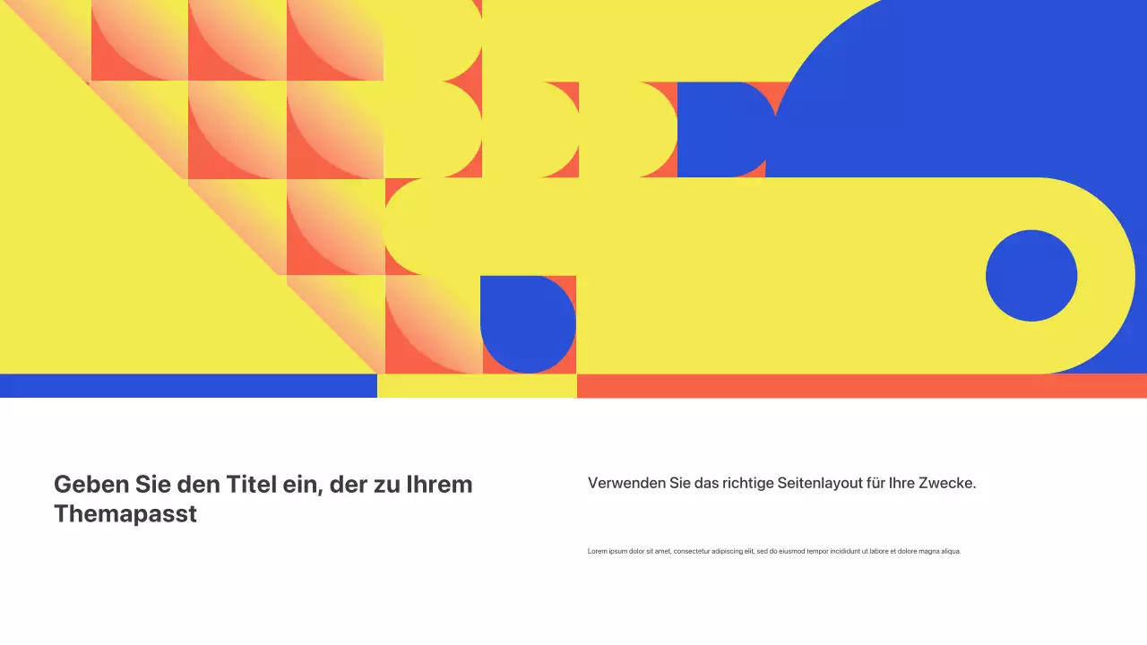 Farbenfroher geometrischer Pitch zum Kick-Off-Meeting Präsentation