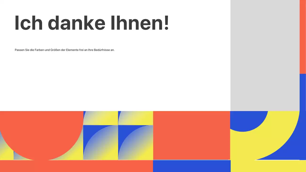 Farbenfroher geometrischer Pitch zum Kick-Off-Meeting Präsentation