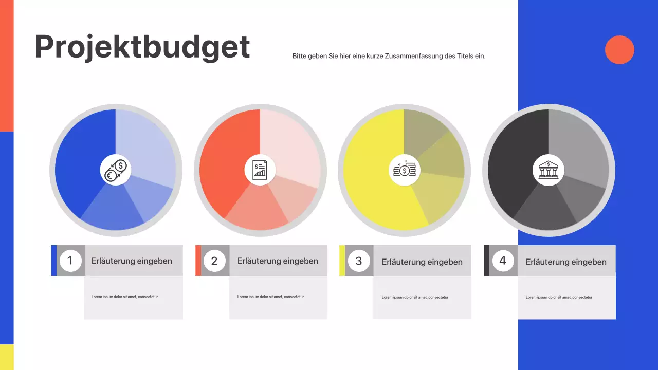 Farbenfroher geometrischer Pitch zum Kick-Off-Meeting Präsentation