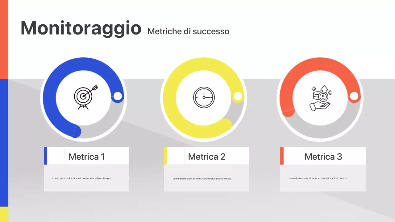 Presentazione del pitch per la riunione di inizio attività geometrica colorata