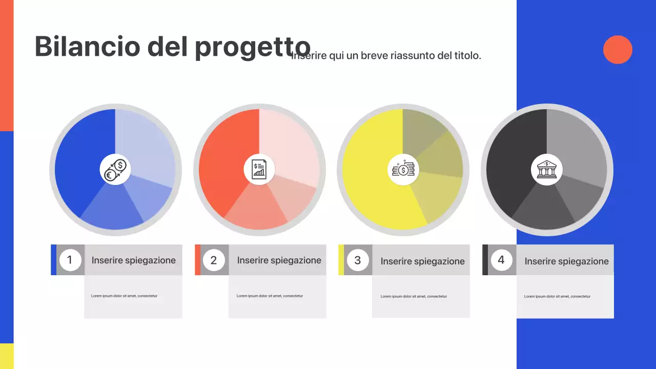 Presentazione del pitch per la riunione di inizio attività geometrica colorata