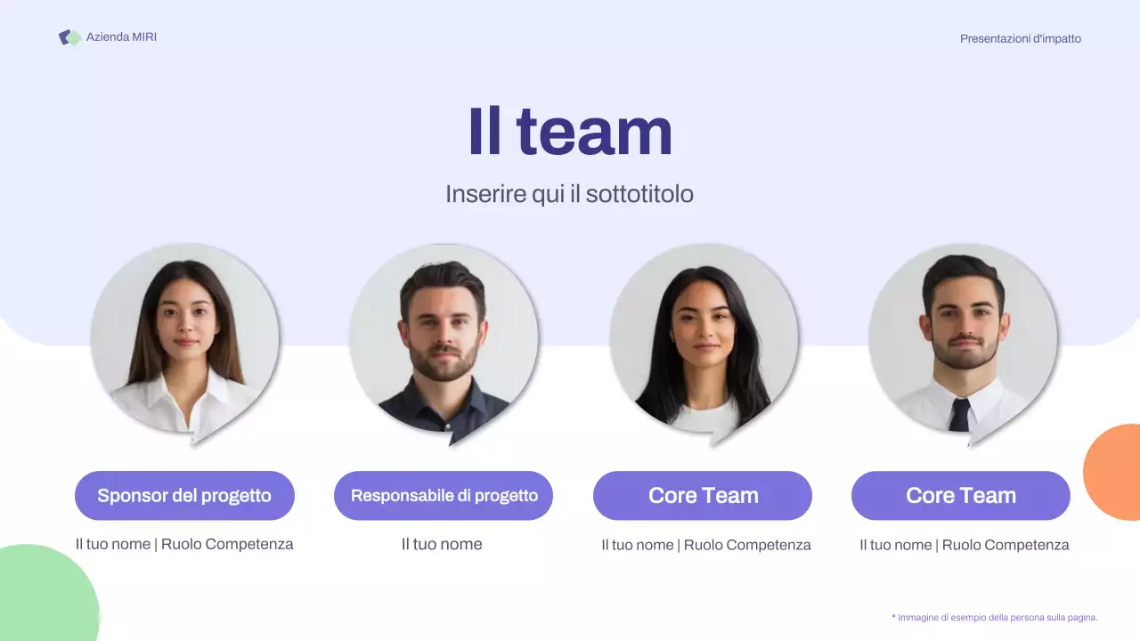 Presentazione delle riunioni di avvio di base viola-arancione