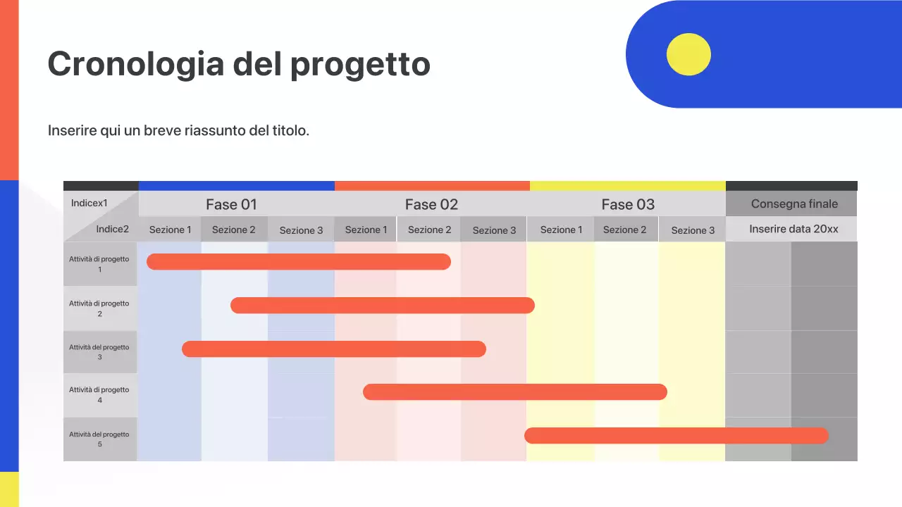Presentazione del pitch per la riunione di inizio attività geometrica colorata