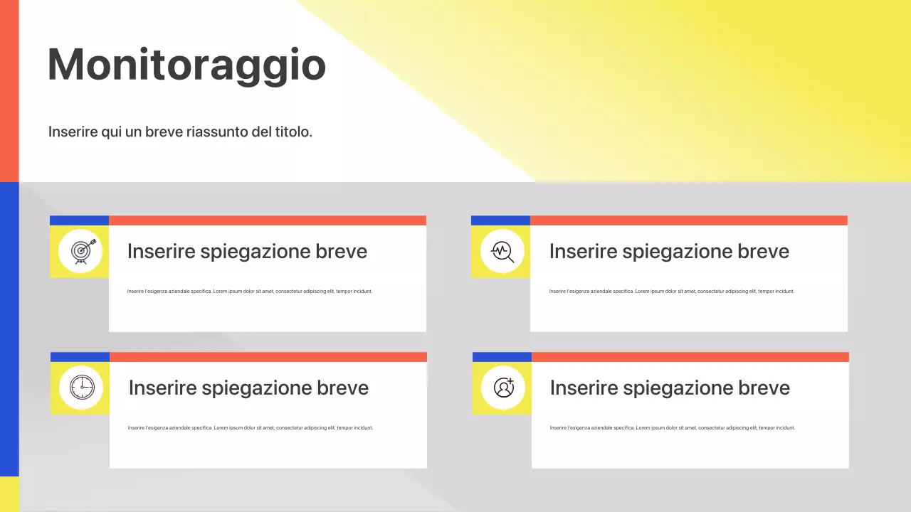 Presentazione del pitch per la riunione di inizio attività geometrica colorata