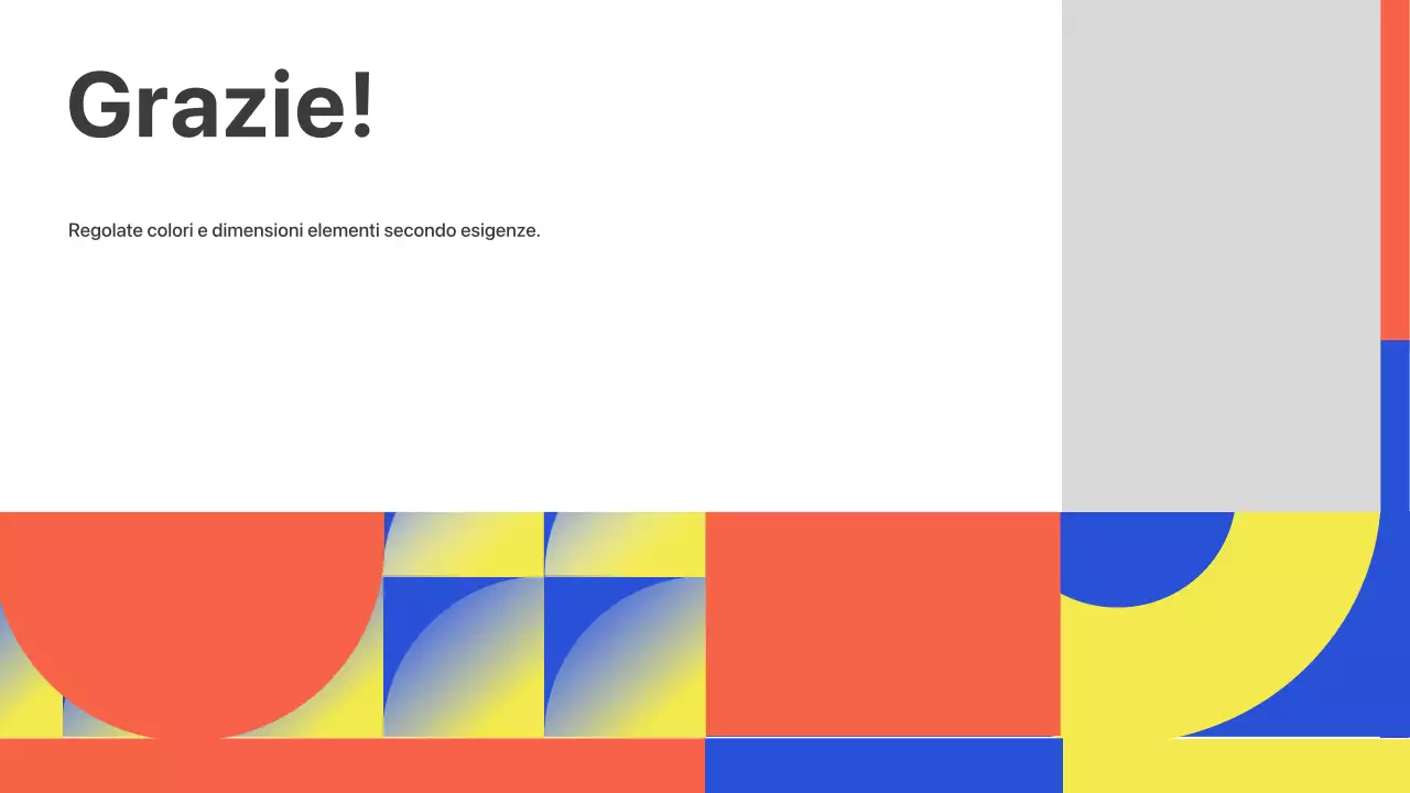 Presentazione del pitch per la riunione di inizio attività geometrica colorata