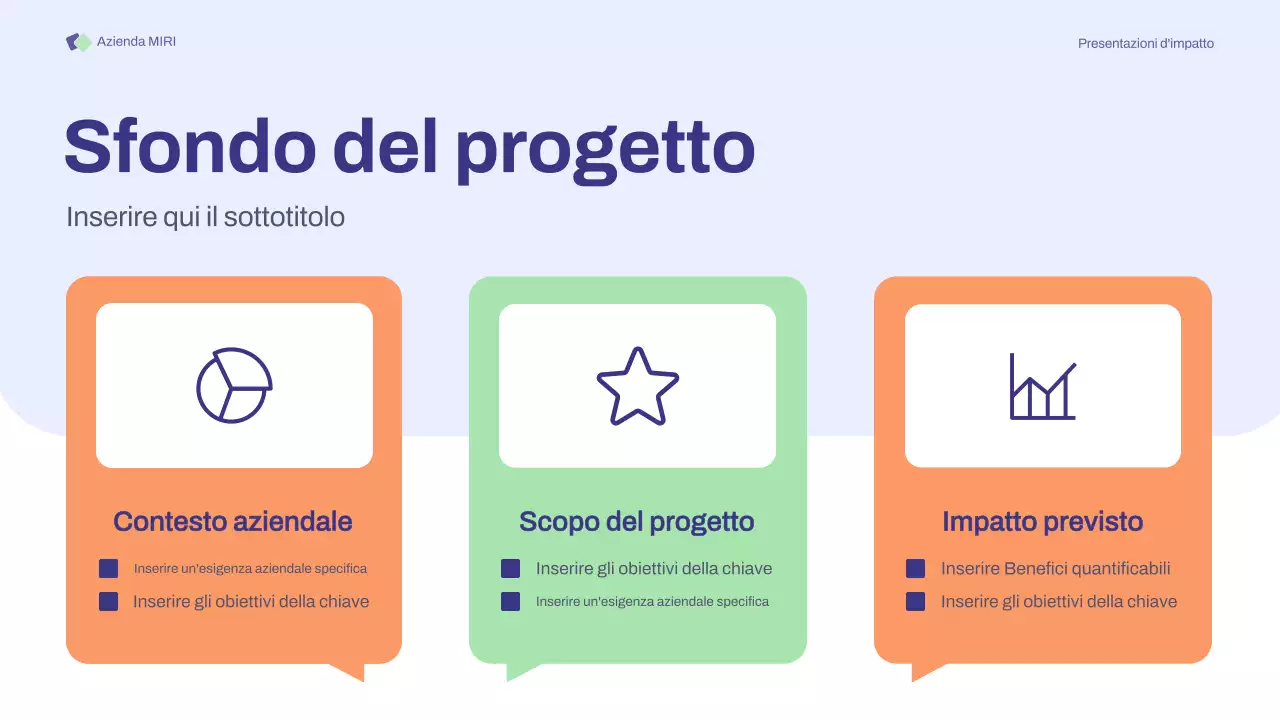 Presentazione delle riunioni di avvio di base viola-arancione