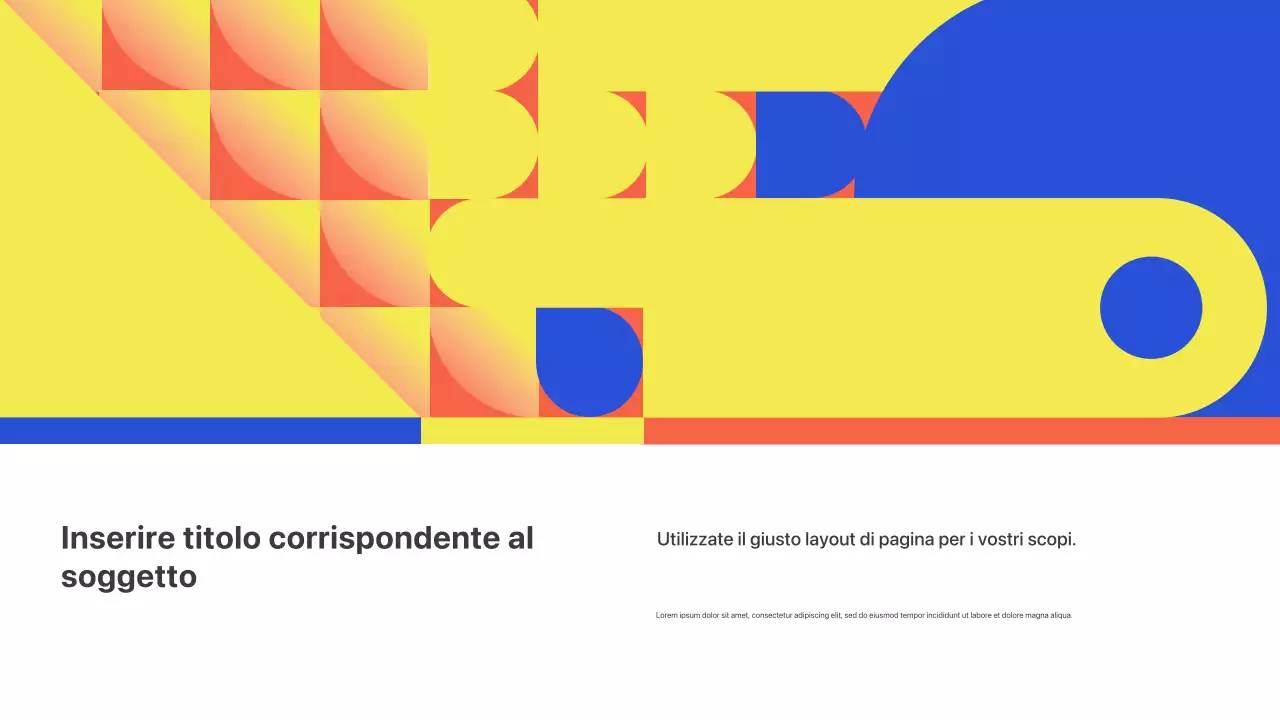 Presentazione del pitch per la riunione di inizio attività geometrica colorata