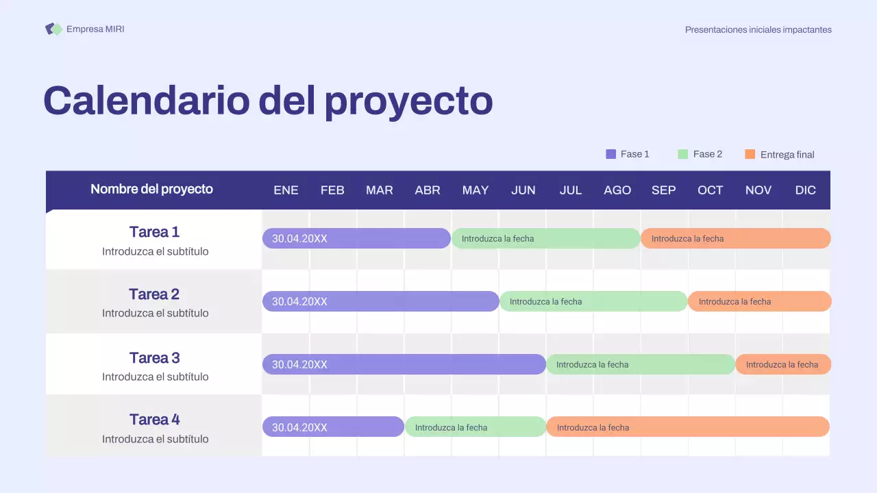 Presentación de las reuniones de inicio básicas de color naranja y morado