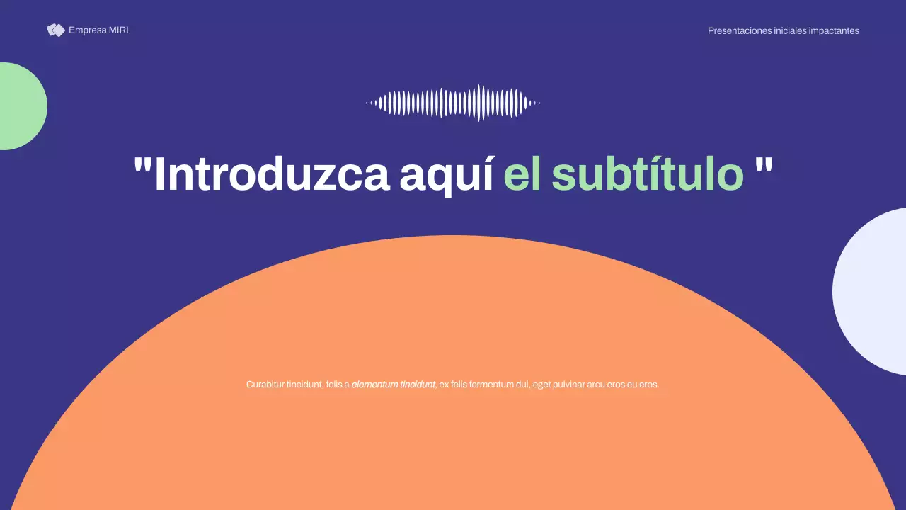 Presentación de las reuniones de inicio básicas de color naranja y morado