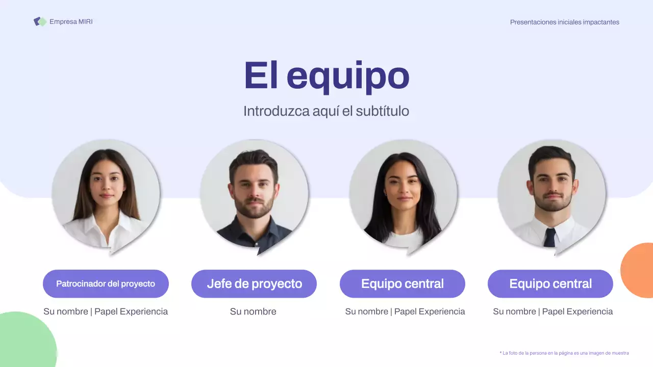 Presentación de las reuniones de inicio básicas de color naranja y morado