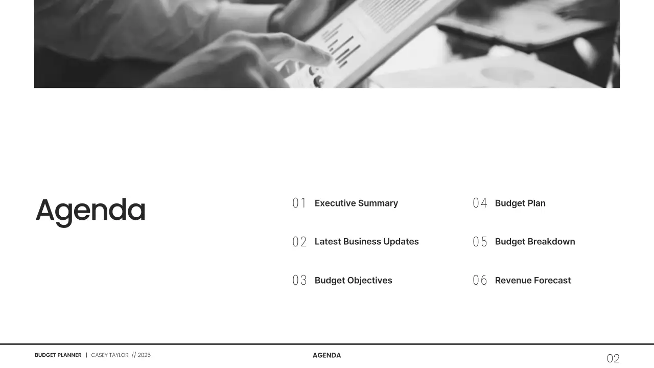 Minimalist Grayscale Budget Planning Presentation