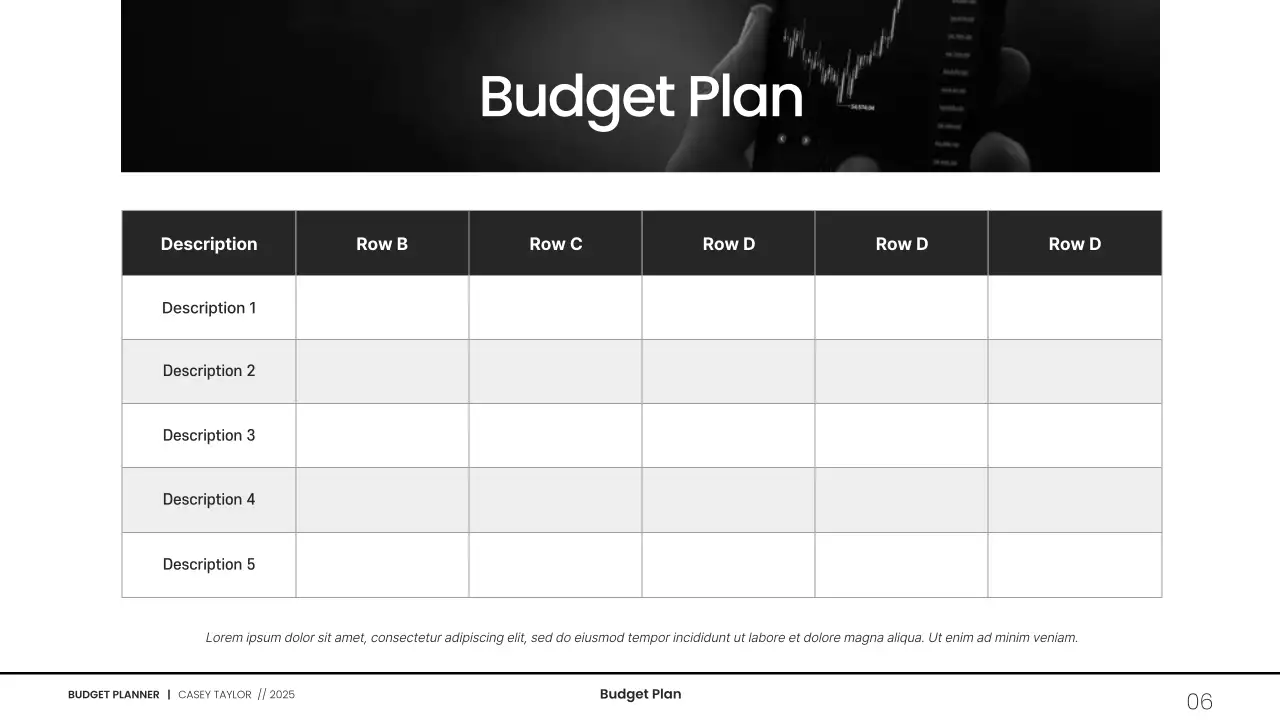 Minimalist Grayscale Budget Planning Presentation