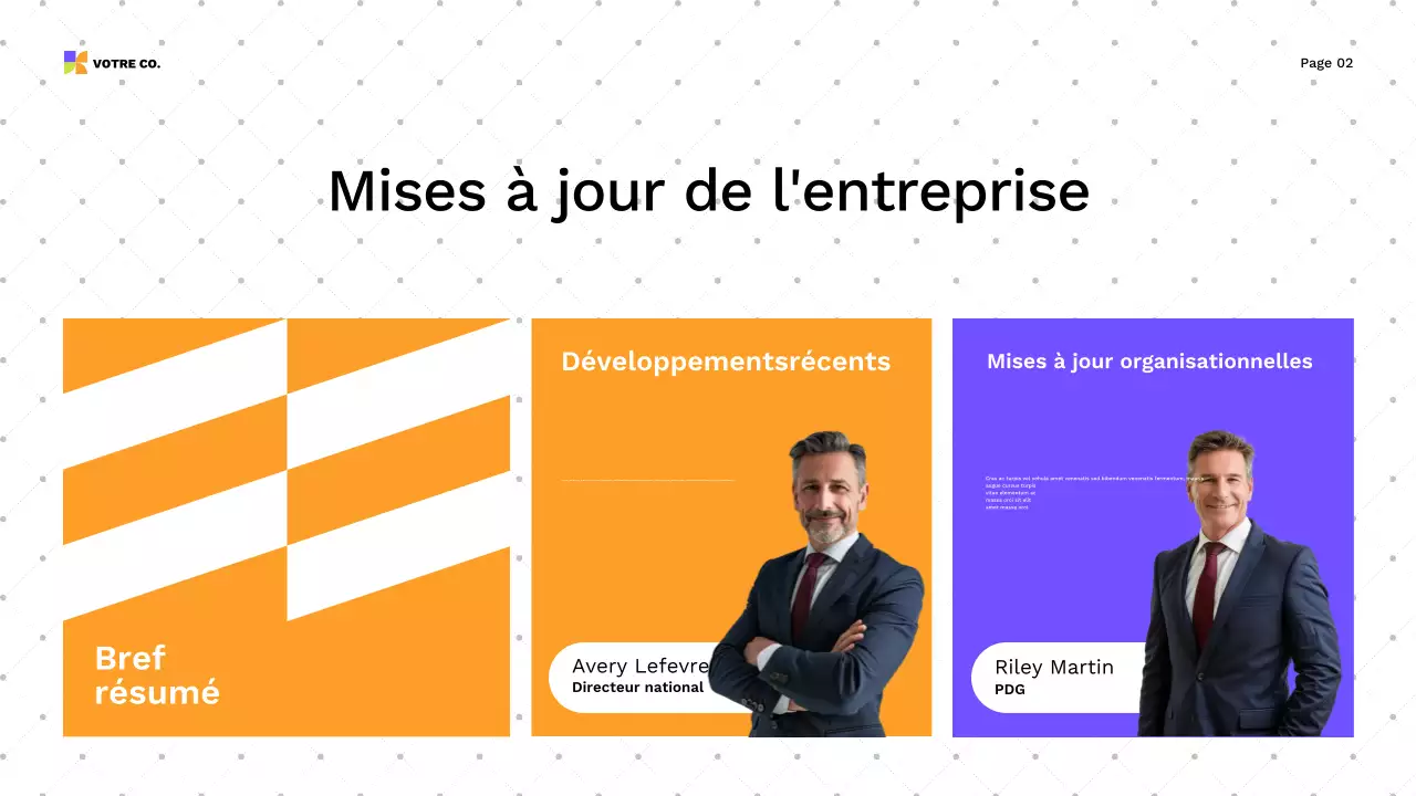 guide de présentation moderne et coloré